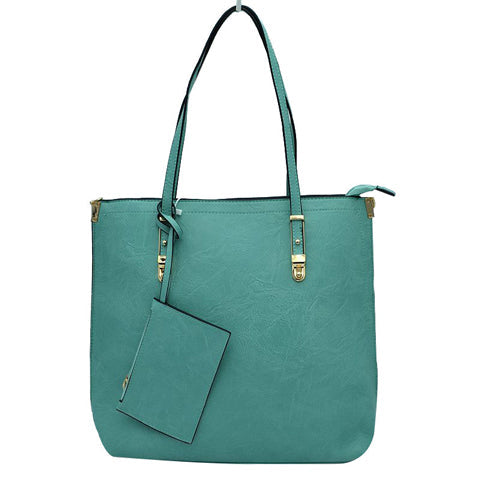 Soft Faux Leather Tote Handbag With Wallet  from Madeline Love