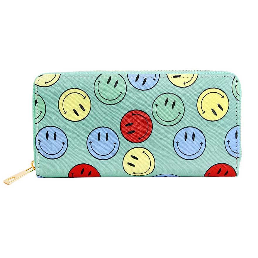 Smile Patterned Zipper Wallet  from Madeline Love