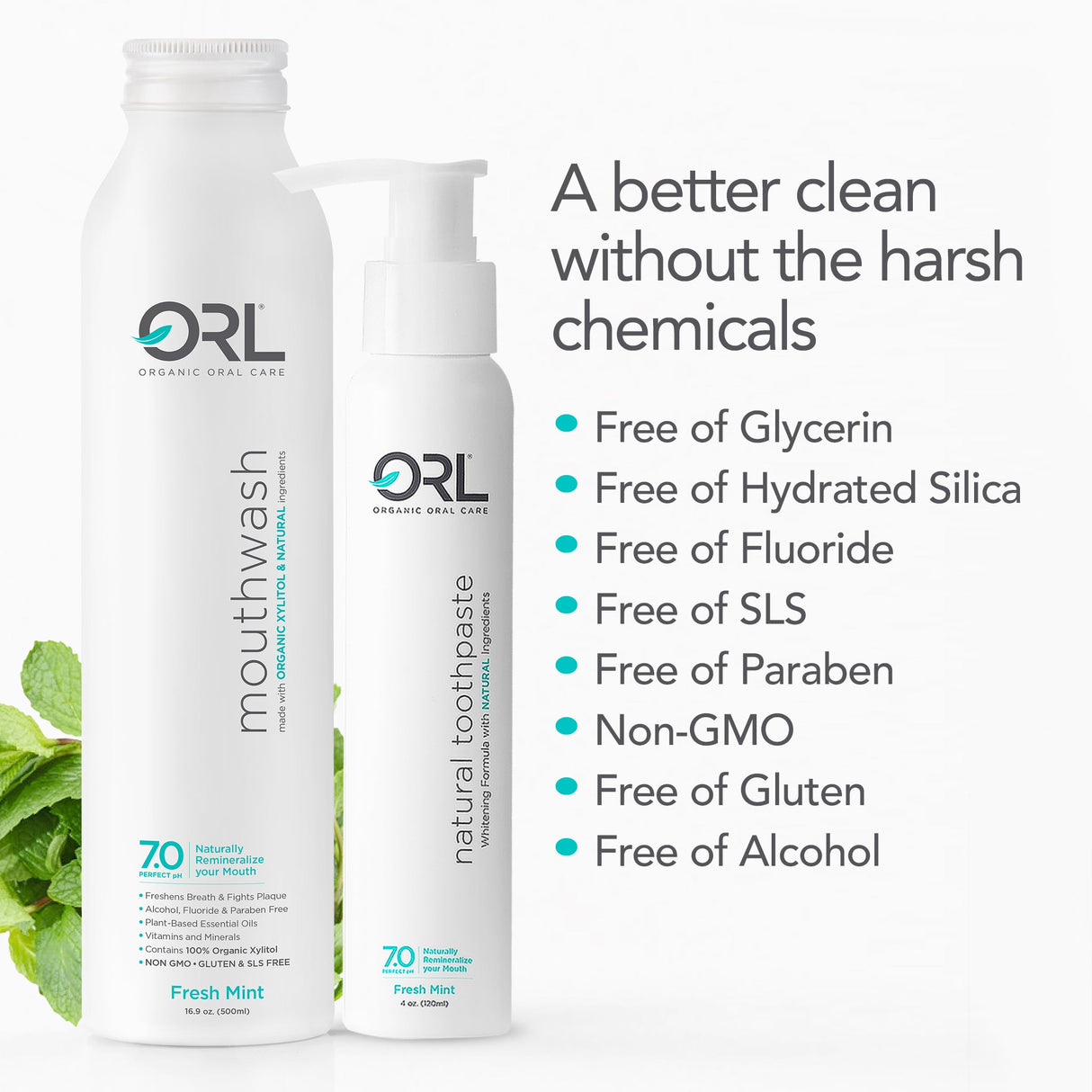 Fresh Mint Bundle - Toothpaste & Mouthwash from ORL
