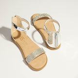 Miss Cambelle Sandal in Silver Crystal - Kids from Yosi Samra
