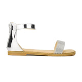 Miss Cambelle Sandal in Silver Crystal - Kids from Yosi Samra