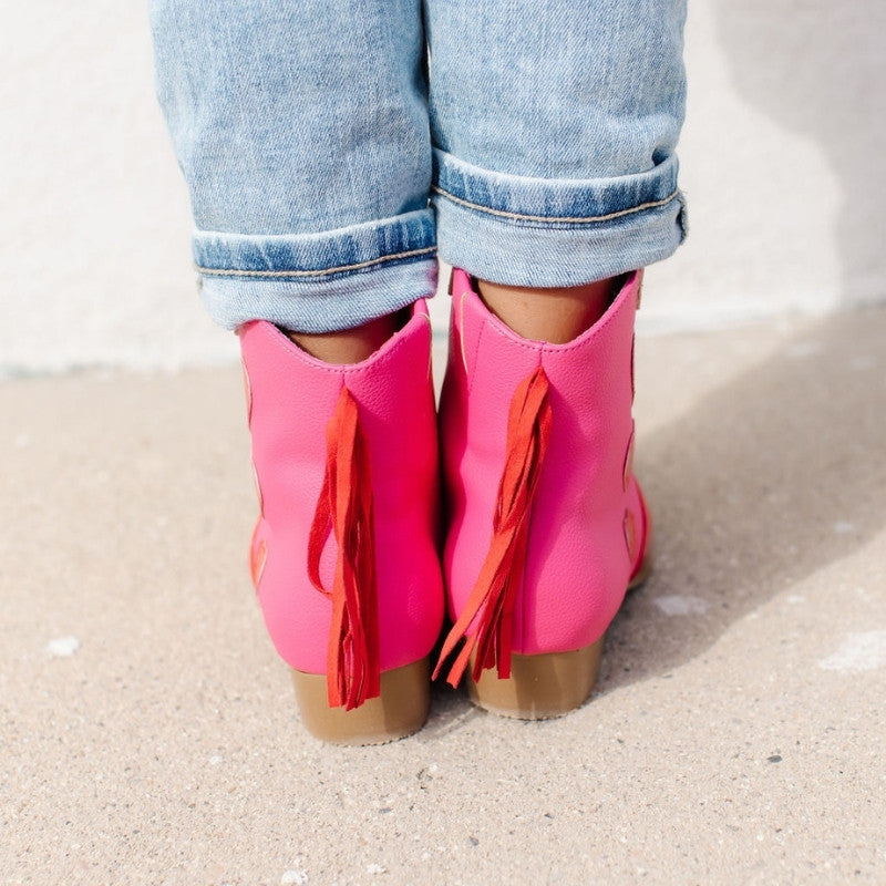 Miss Dallas Western Boot in Pink & Red Hearts - Kids from Yosi Samra