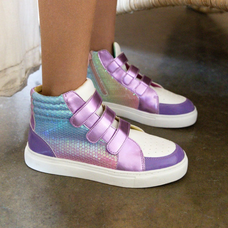 Miss Hannah Velcro Sneaker in Purple - Kids from Yosi Samra