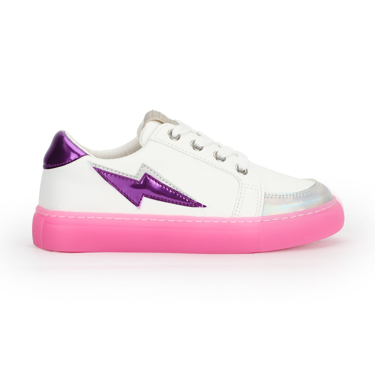 Miss Bolt Sneaker in Purple & Neon Pink - Kids from Yosi Samra