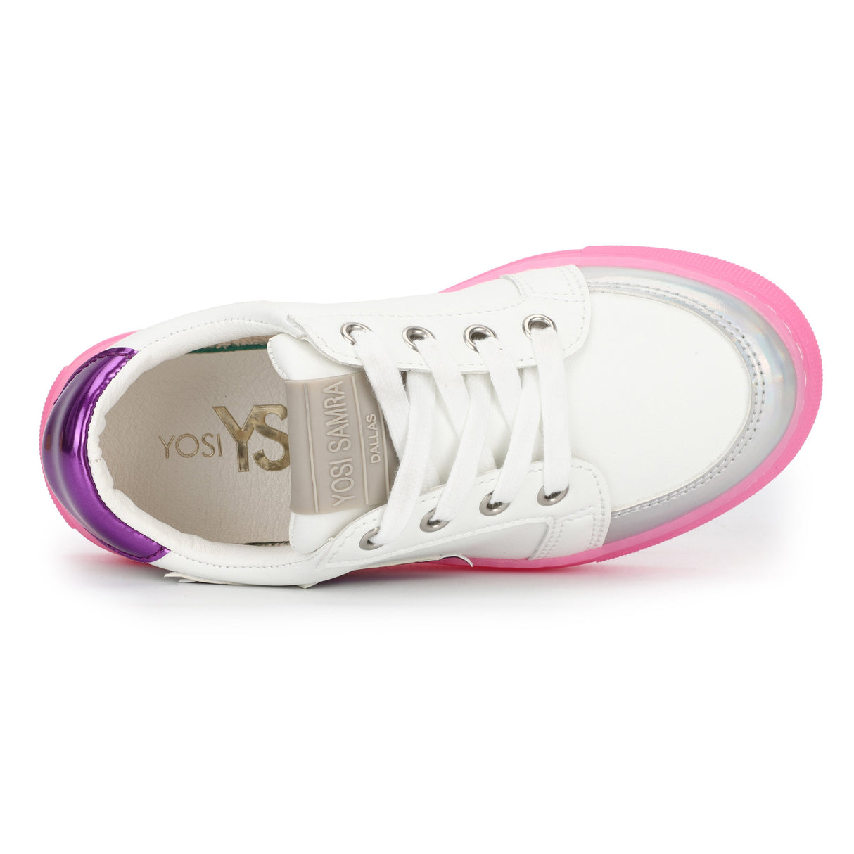 Miss Bolt Sneaker in Purple & Neon Pink - Kids from Yosi Samra