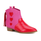 Miss Dallas Western Boot in Pink & Red Hearts - Kids from Yosi Samra