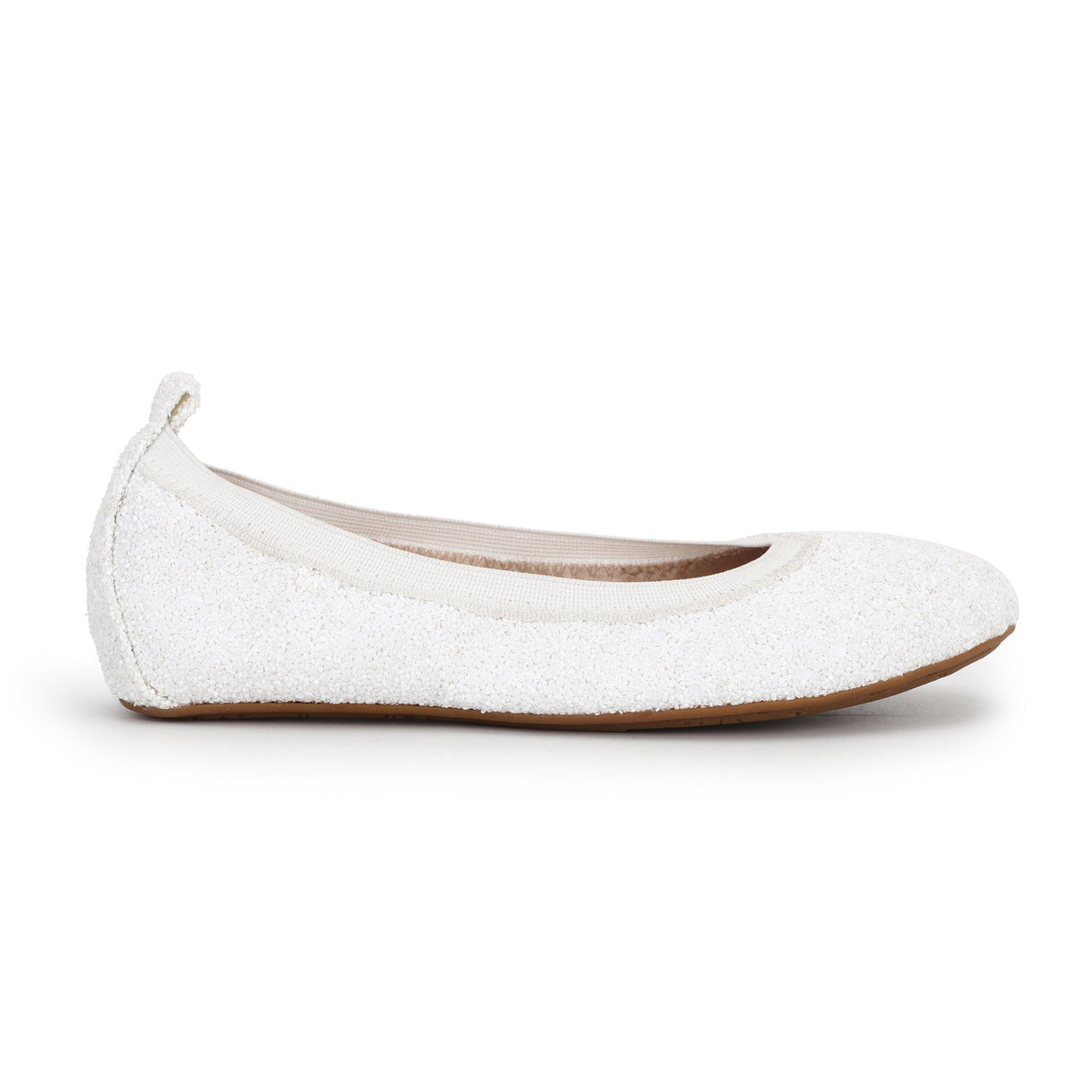 Miss Samara Ballet Flat in White Glitter - Kids from Yosi Samra