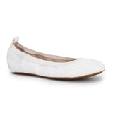 Miss Samara Ballet Flat in White Glitter - Kids from Yosi Samra