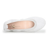 Miss Samara Ballet Flat in White Glitter - Kids from Yosi Samra