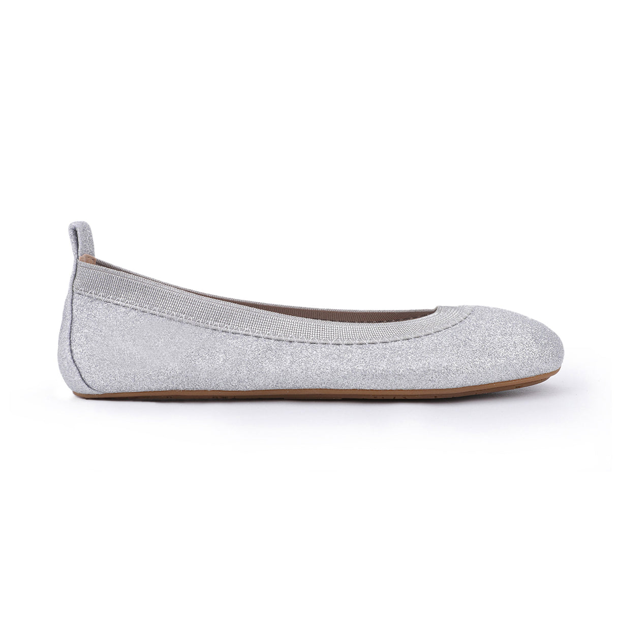 Miss Samara Ballet Flat in Silver Glitter - Kids from Yosi Samra