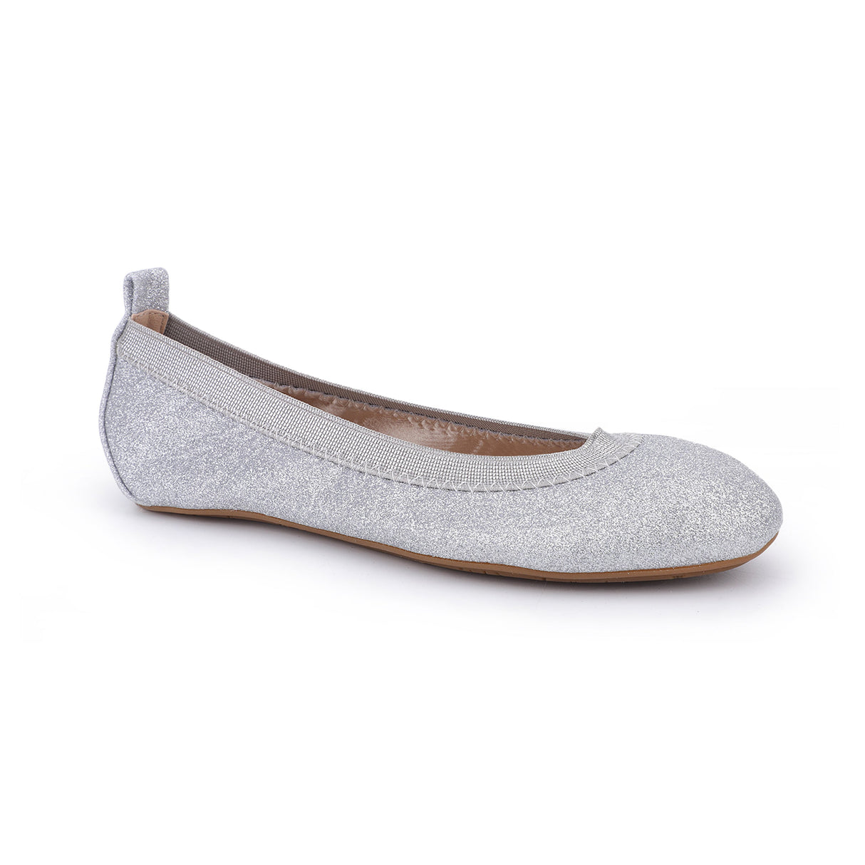 Miss Samara Ballet Flat in Silver Glitter - Kids from Yosi Samra