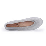 Miss Samara Ballet Flat in Silver Glitter - Kids from Yosi Samra