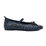 Miss Emma Flat in Black Glitter - Kids from Yosi Samra