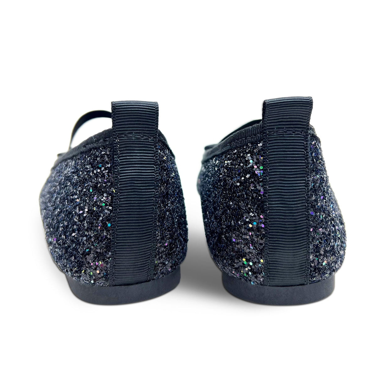 Miss Emma Flat in Black Glitter - Kids from Yosi Samra