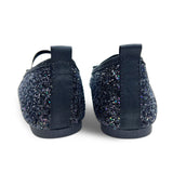 Miss Emma Flat in Black Glitter - Kids from Yosi Samra