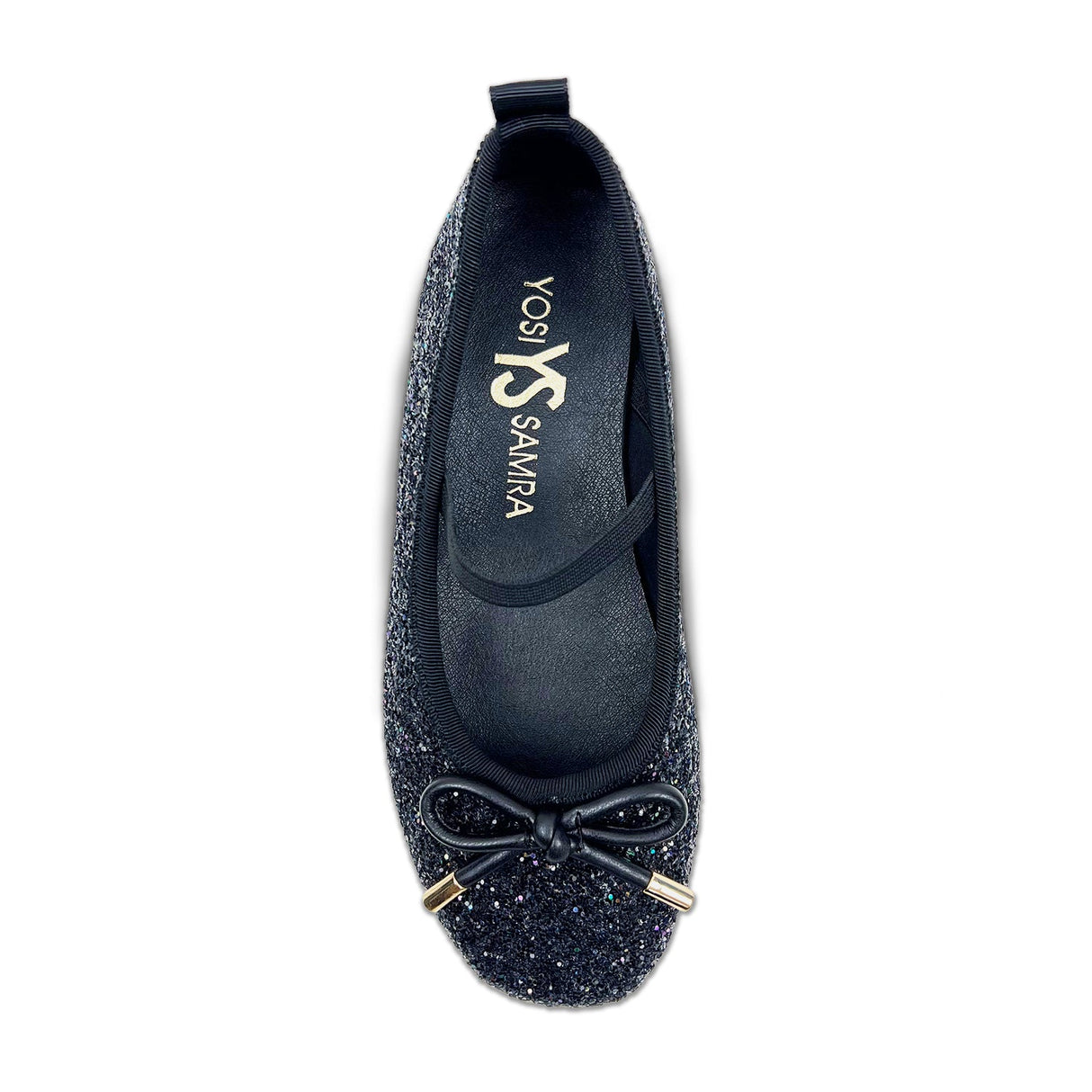 Miss Emma Flat in Black Glitter - Kids from Yosi Samra