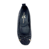 Miss Emma Flat in Black Glitter - Kids from Yosi Samra