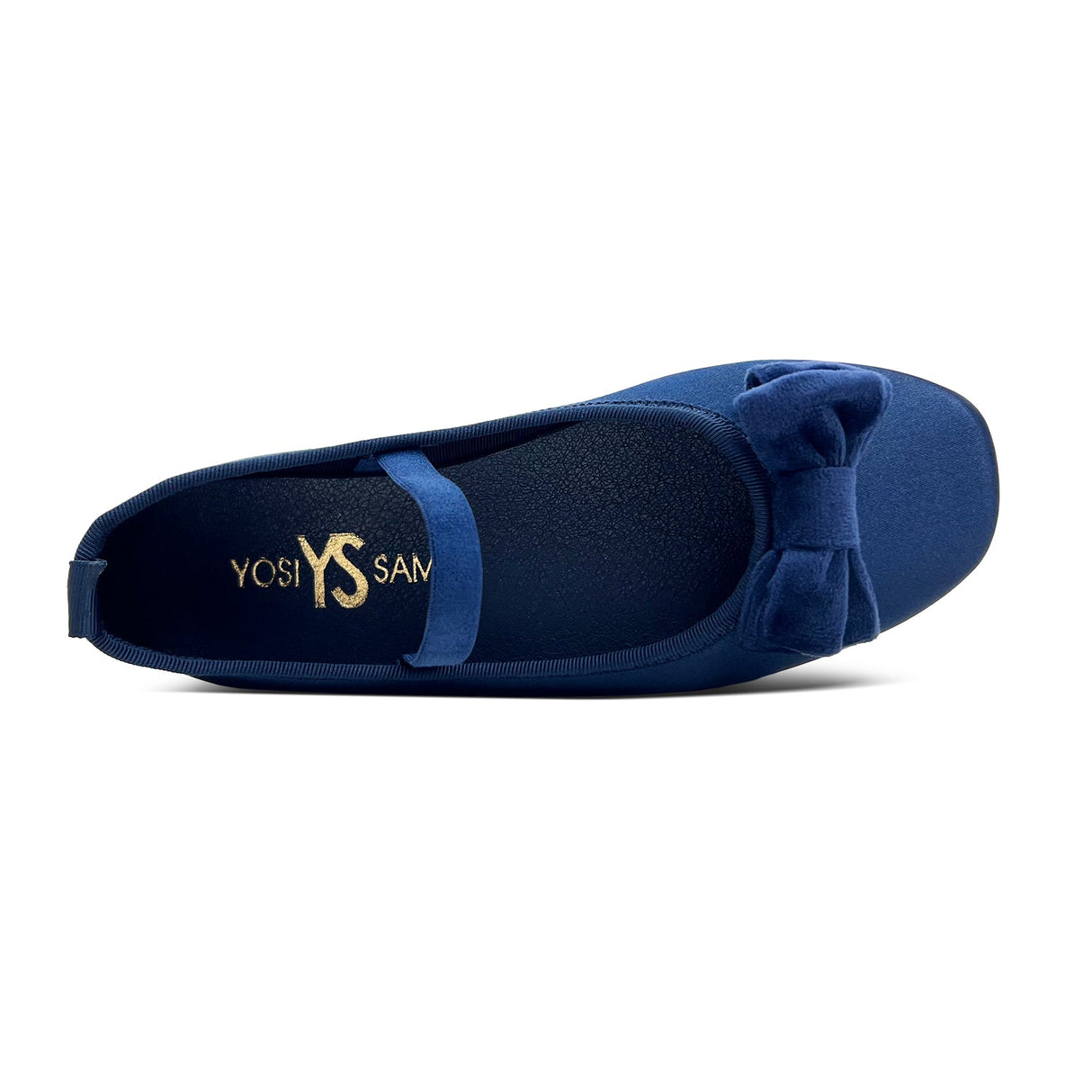 Miss Emory Flat in Navy Satin - Kids from Yosi Samra