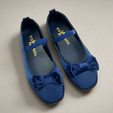 Miss Emory Flat in Navy Satin - Kids from Yosi Samra
