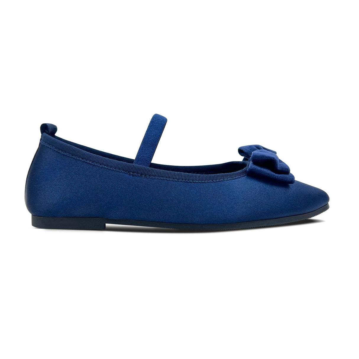 Miss Emory Flat in Navy Satin - Kids from Yosi Samra