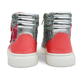 Miss Hannah Velcro Sneaker in Pink & Silver - Kids from Yosi Samra