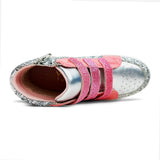 Miss Hannah Velcro Sneaker in Pink & Silver - Kids from Yosi Samra