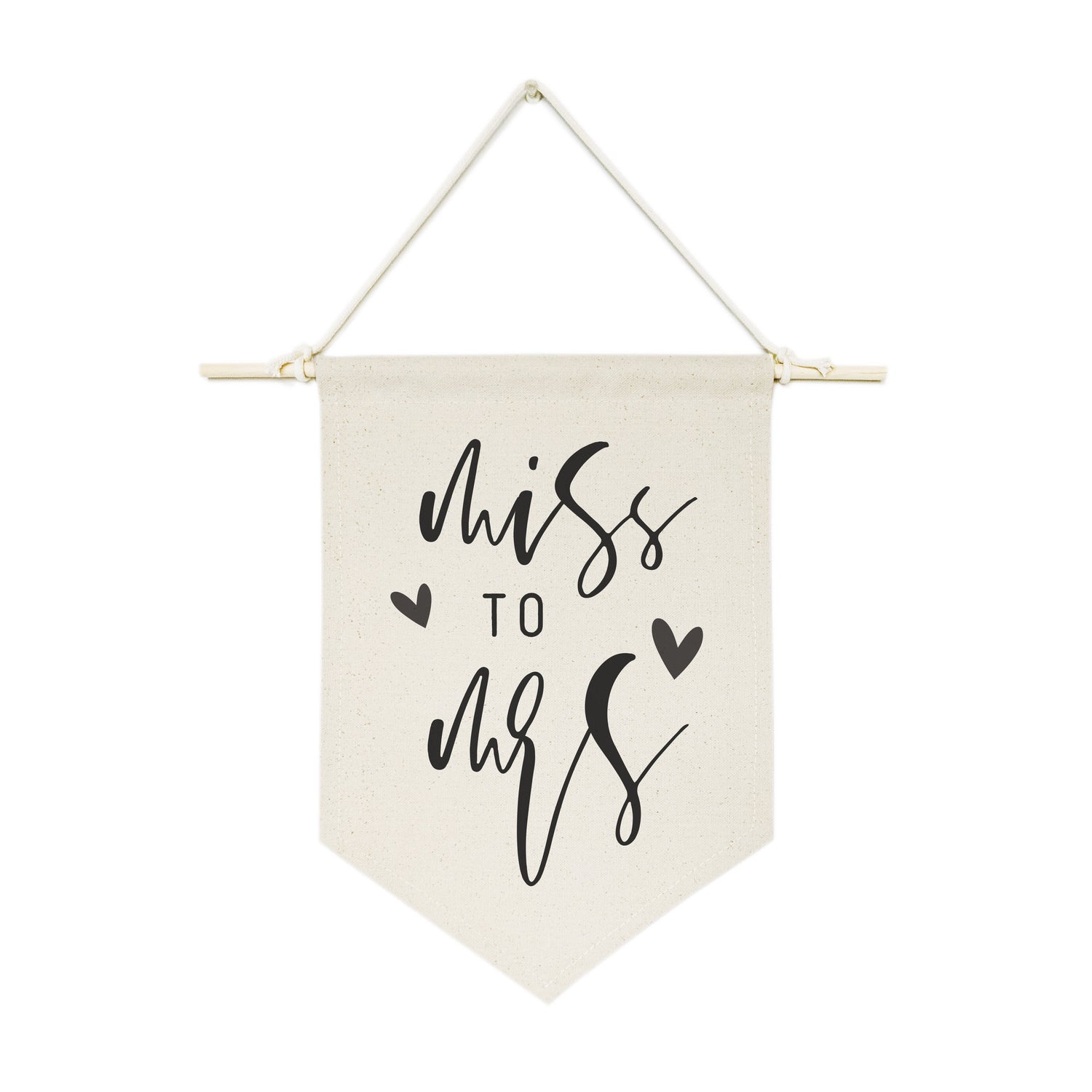 Miss to Mrs. Hanging Wall Banner from The Cotton & Canvas Co.