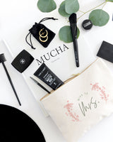 Floral Miss to Mrs. Cotton Canvas Cosmetic Bag from The Cotton & Canvas Co.