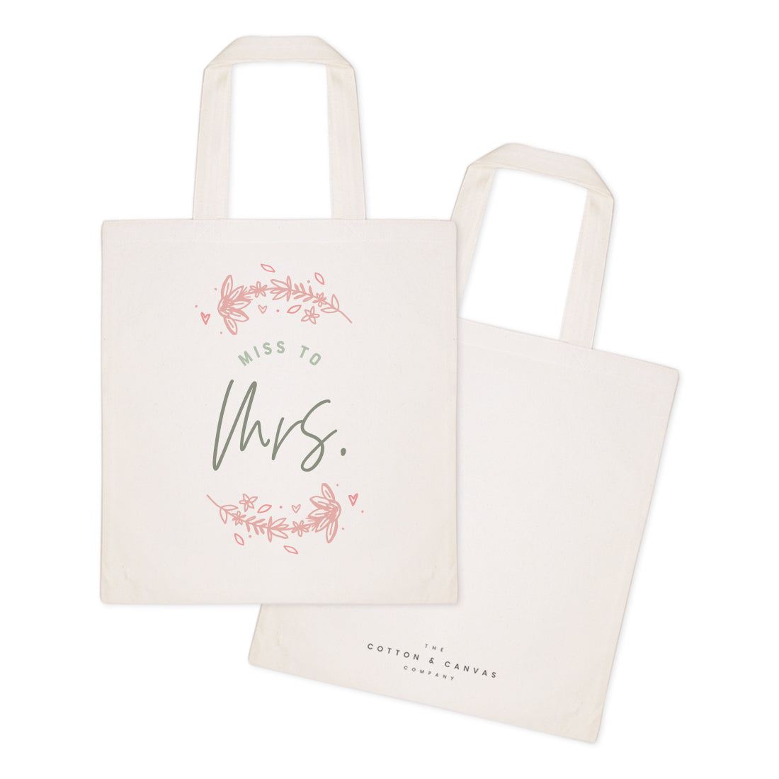 Floral Miss to Mrs. Wedding Cotton Canvas Tote Bag from The Cotton & Canvas Co.
