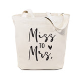 Miss to Mrs. Wedding Cotton Canvas Tote Bag from The Cotton & Canvas Co.
