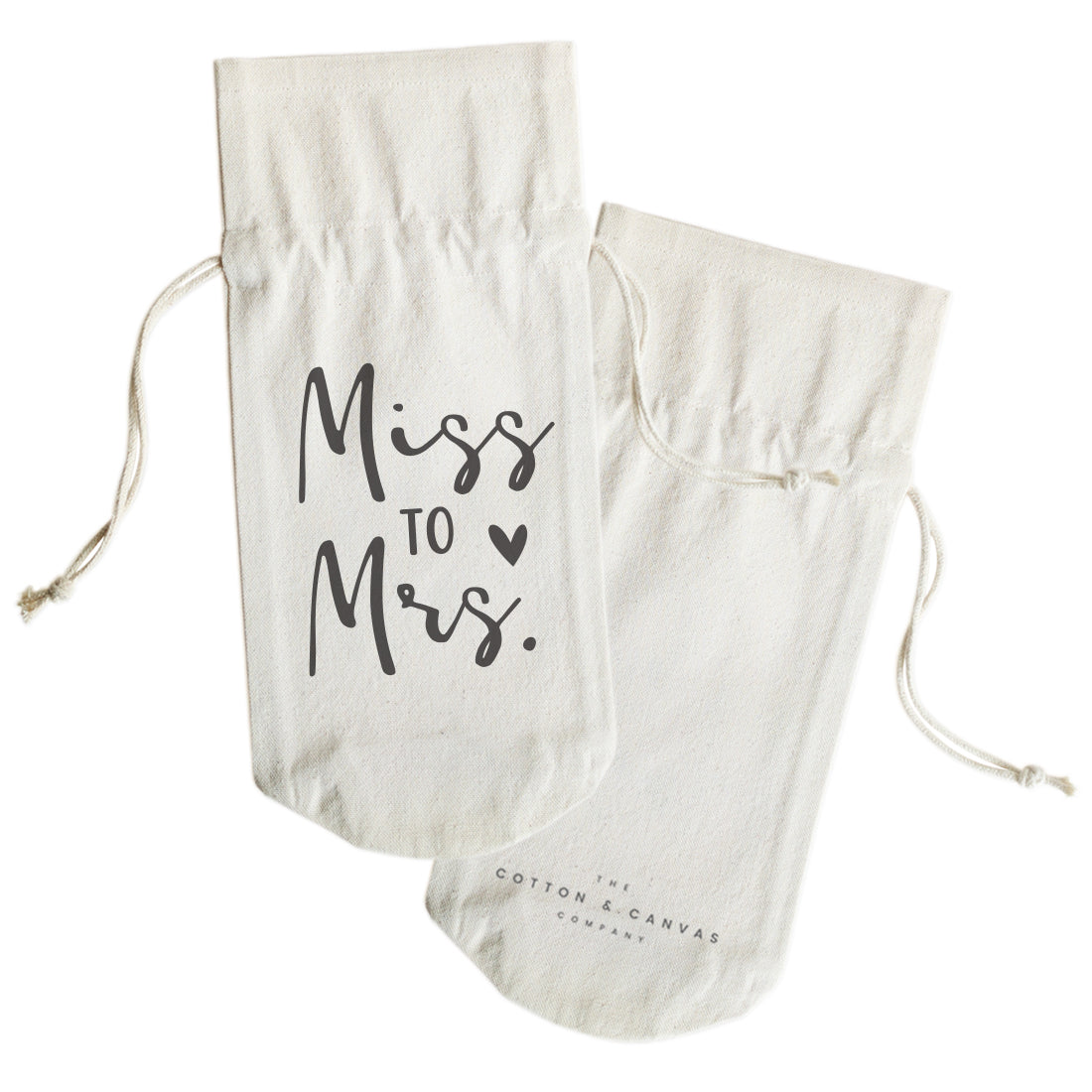 Miss to Mrs. Cotton Canvas Wine Bag from The Cotton & Canvas Co.
