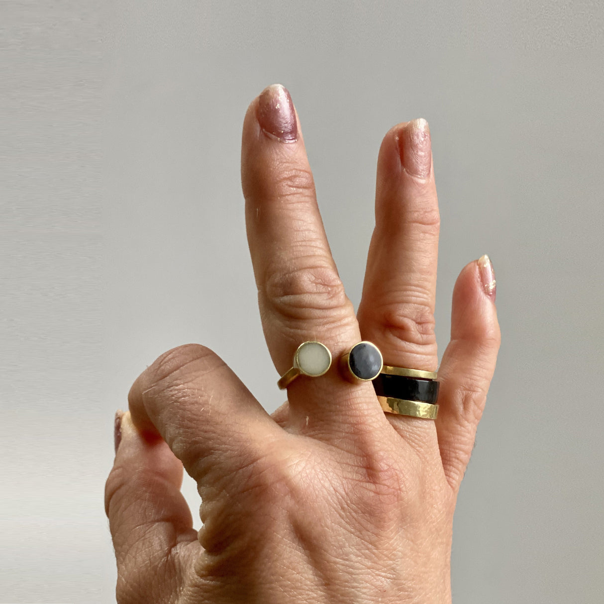 Mixed Material Stacking Rings From Abroad Modern