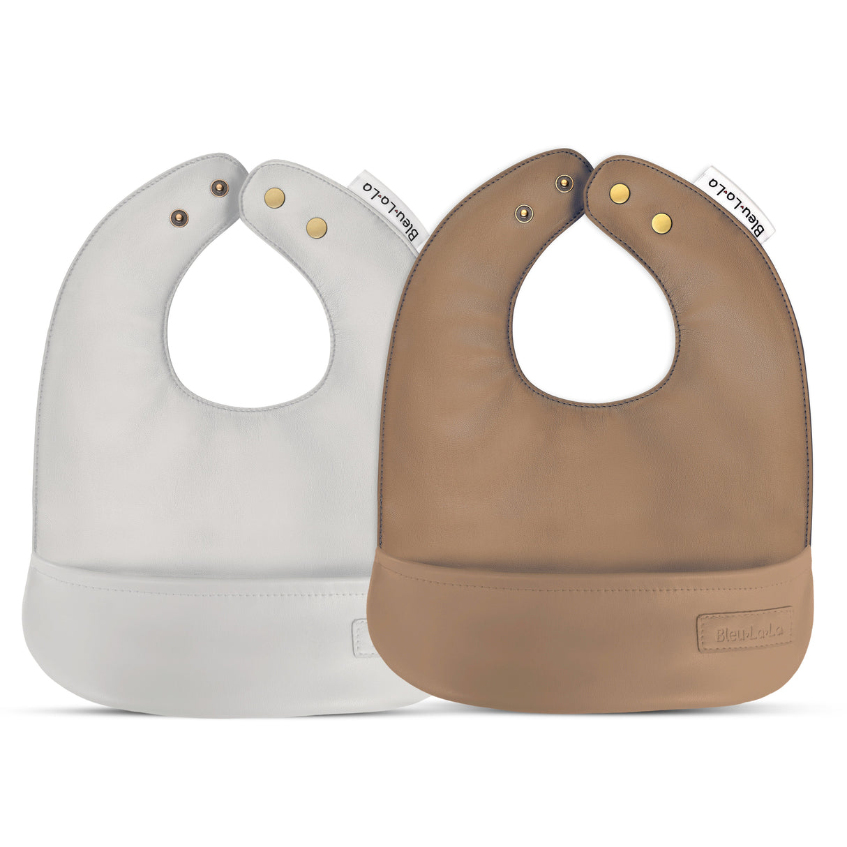 Classic - Set of Soft Vegan Leather Easy Clean Bibs 0-12 Months from Bleu La La