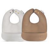 Classic - Set of Soft Vegan Leather Easy Clean Bibs 0-12 Months from Bleu La La