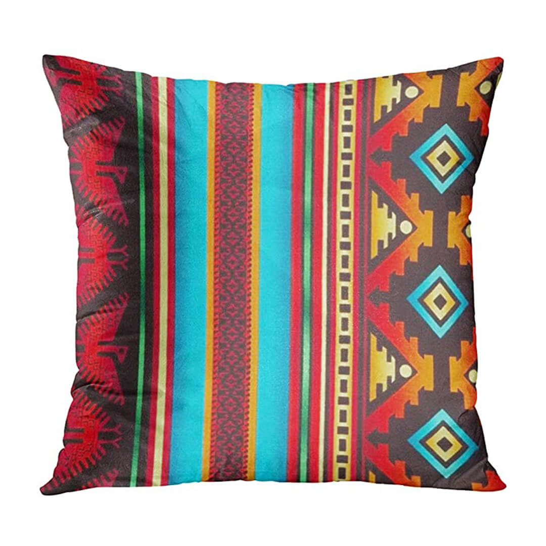 Red Rustic Aztec Cushion Covers from Moderny