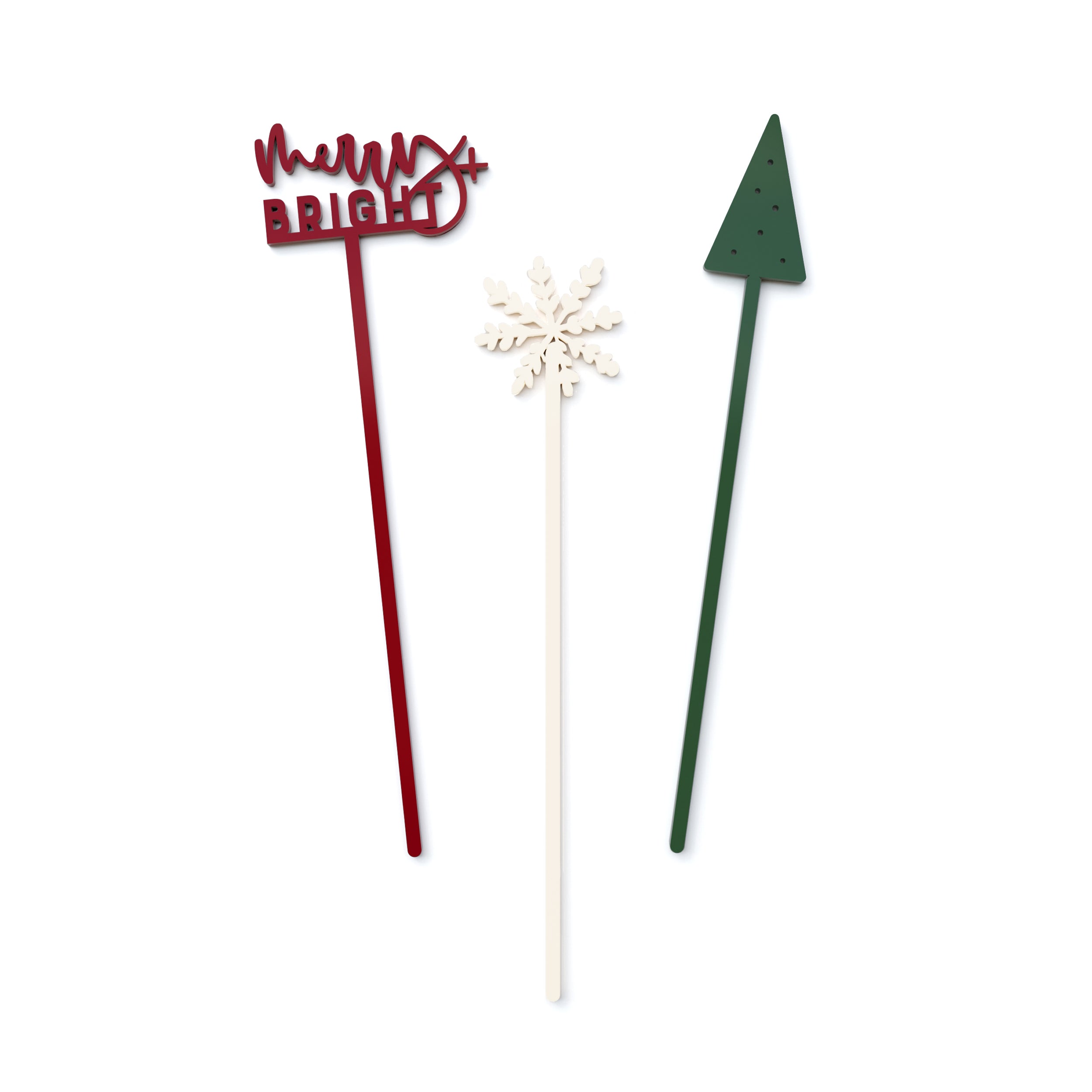 Modern Christmas Drink Stirrers, Set of 12 from The Cotton & Canvas Co.