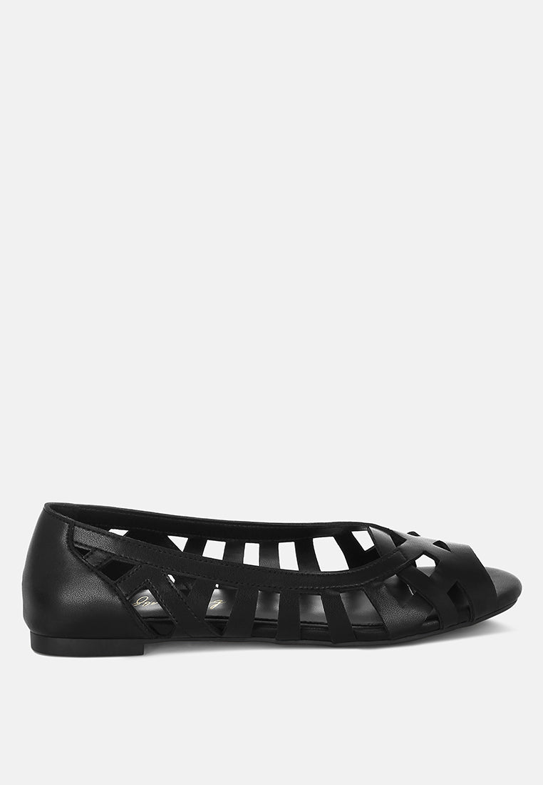 Moira Woven Peep Toe Flats from London Rag International