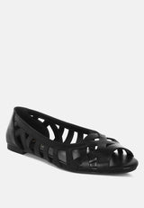 Moira Woven Peep Toe Flats from London Rag International