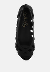Moira Woven Peep Toe Flats from London Rag International