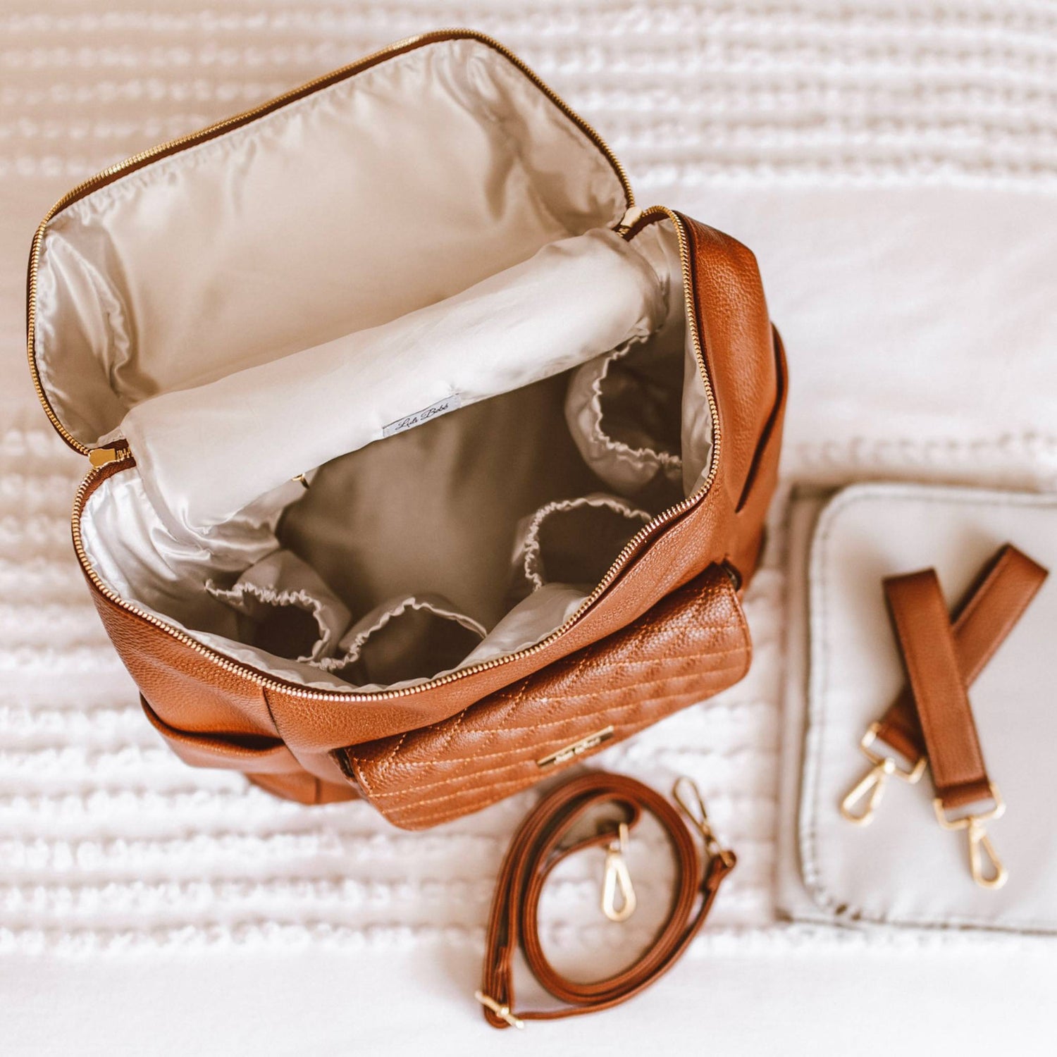 Monaco Diaper Bag | Caramel Brown From Luli Bebé