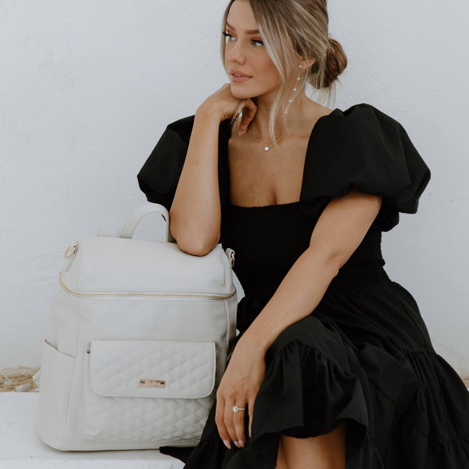 Monaco Diaper Bag | Pearl White From Luli Bebé