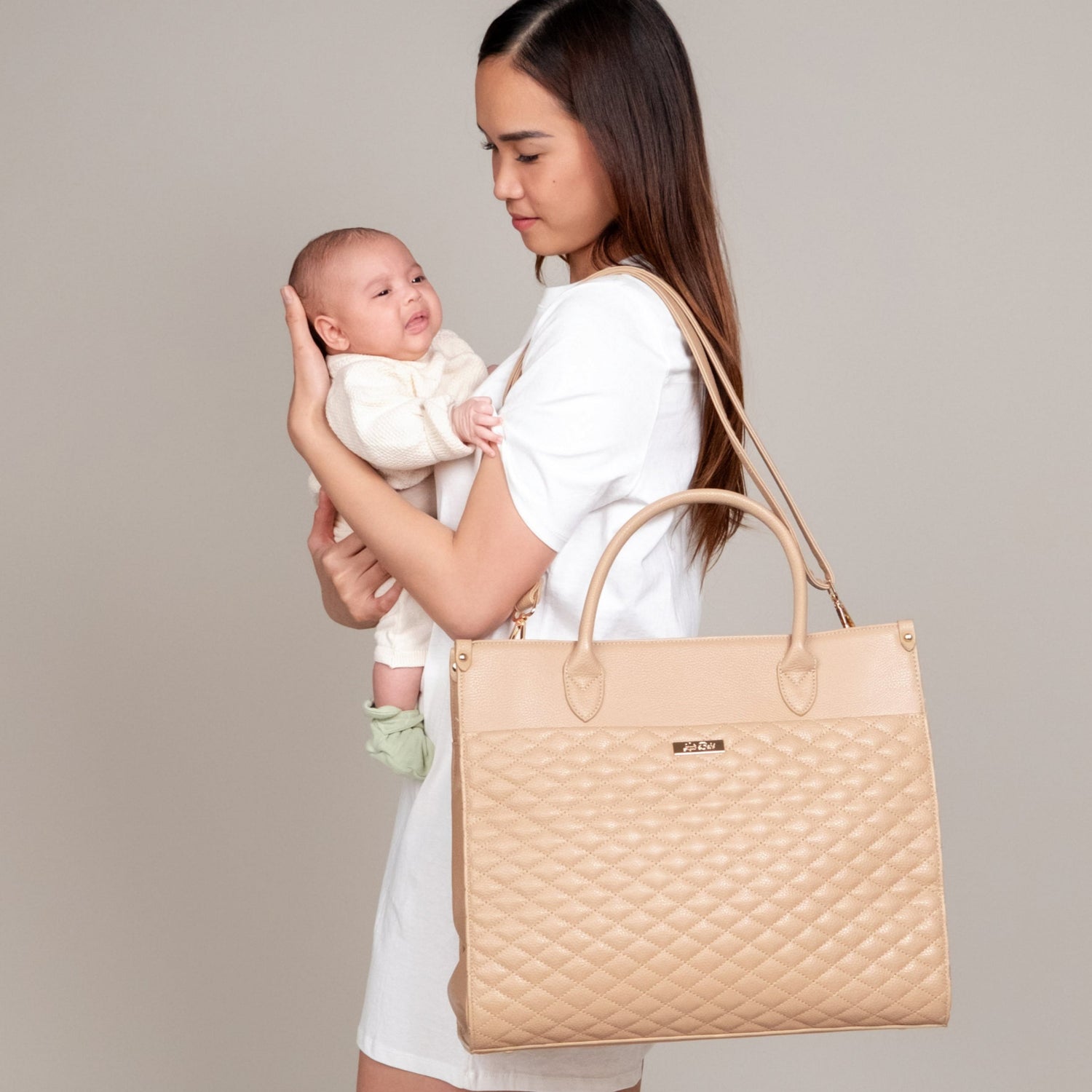Monaco Tote Bag | Latte Brown From Luli Bebé