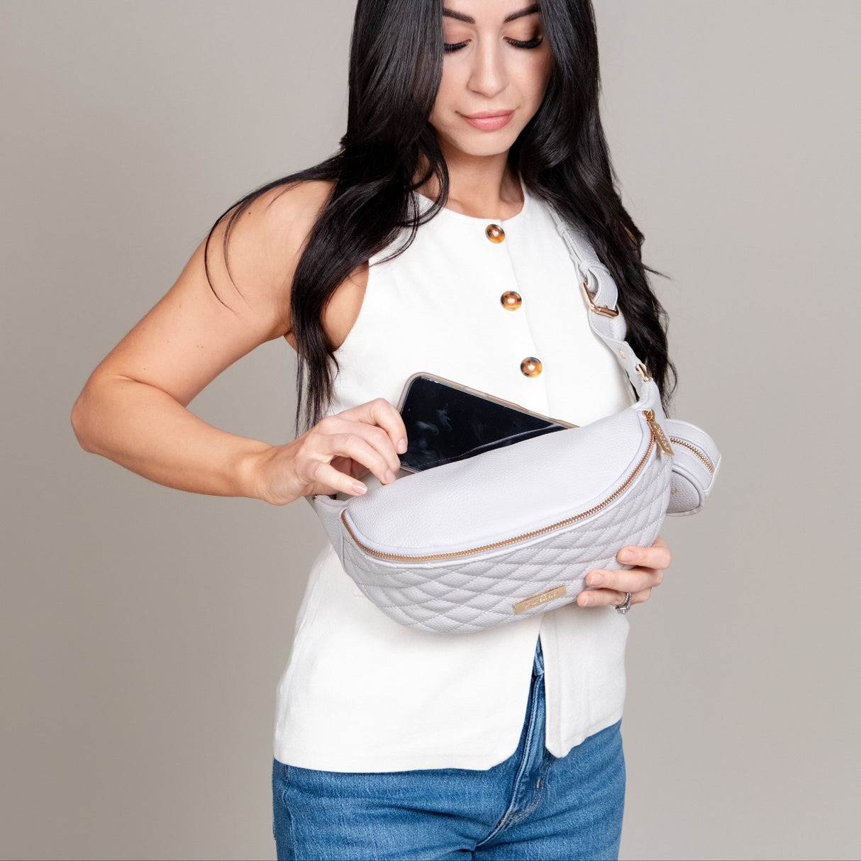 Monaco Sling Bag | Stone Grey From Luli Bebé