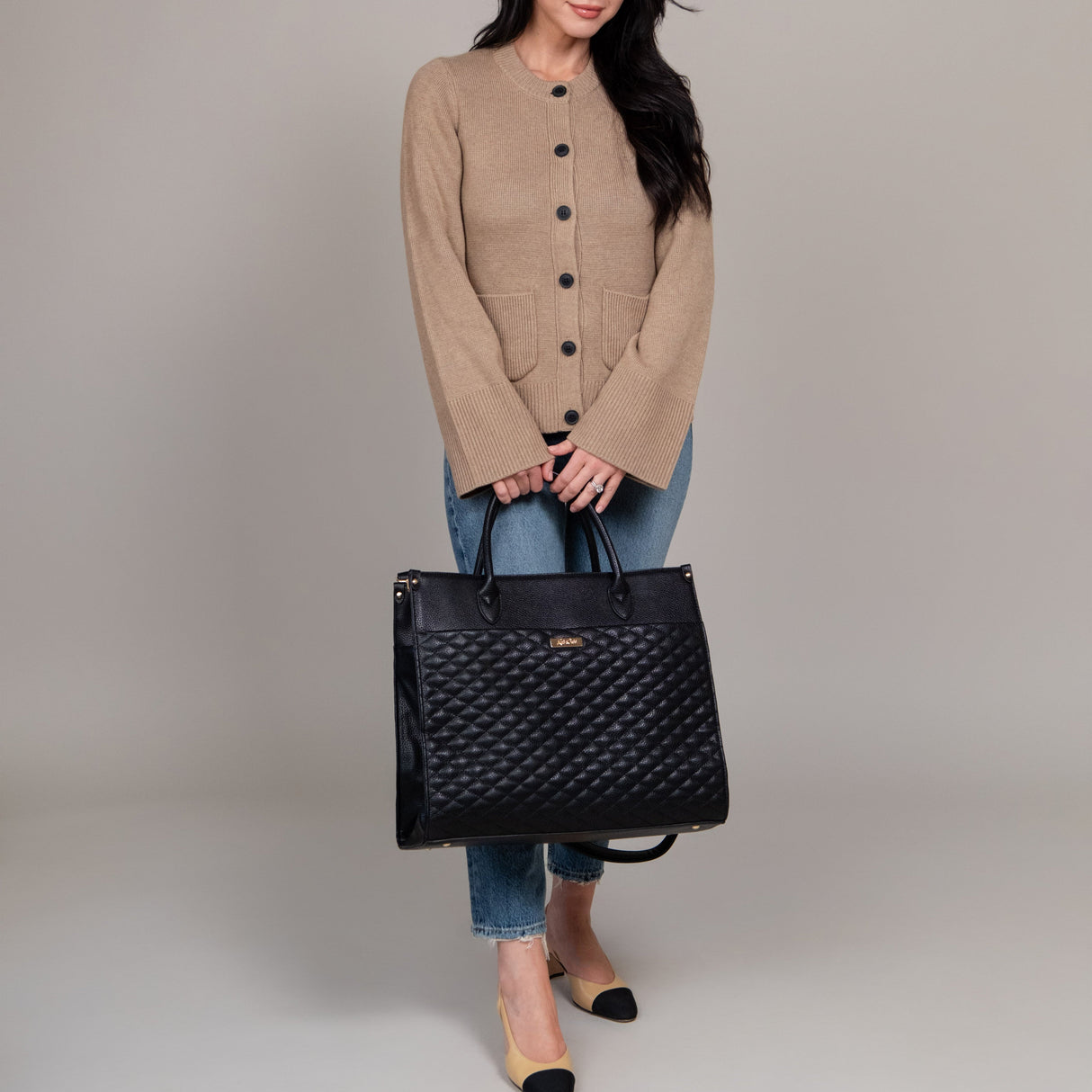 Monaco Tote Bag | Ebony Black From Luli Bebé