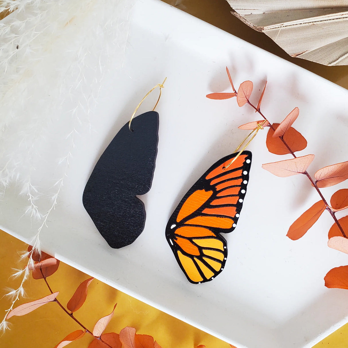 Monarch Butterfly Hoops from LE CHIC MIAMI