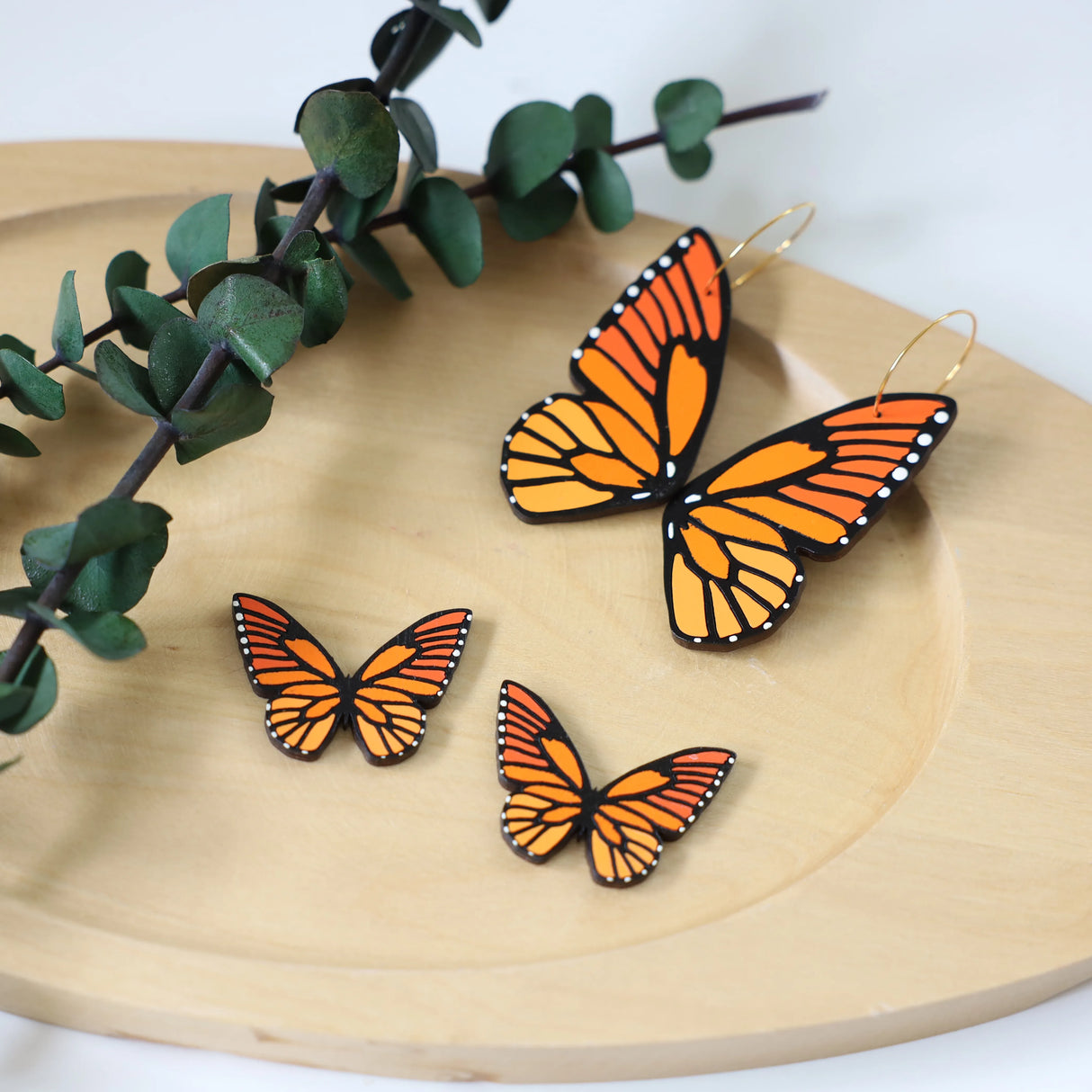 Monarch Butterfly Hoops from LE CHIC MIAMI