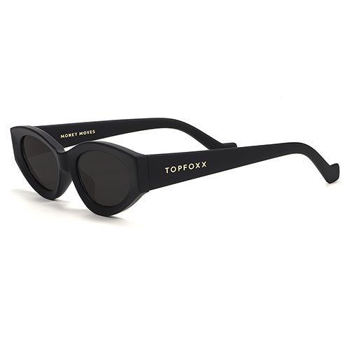 Kat x Money Moves - Black Cateye Sunglasses from TopFoxx