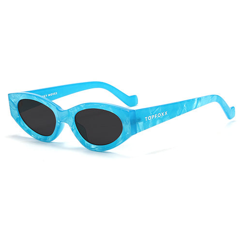 Kat x Money Moves - Blue Cateye Sunglasses from TopFoxx