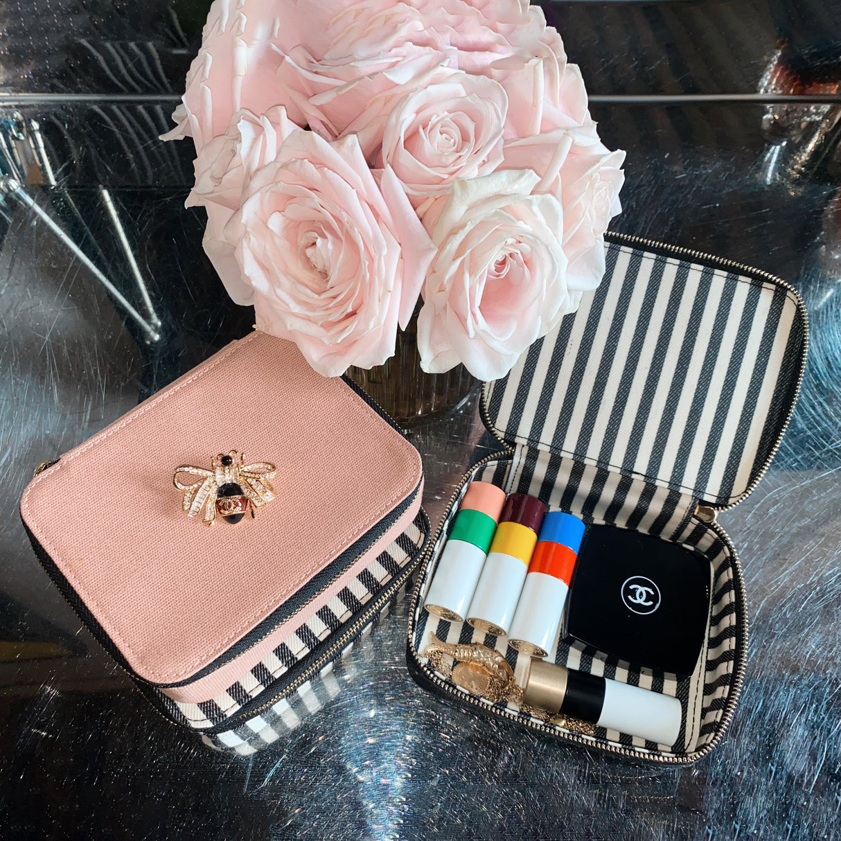 Cosmetics/Trinket Box, Pink/Blush From Bag-all
