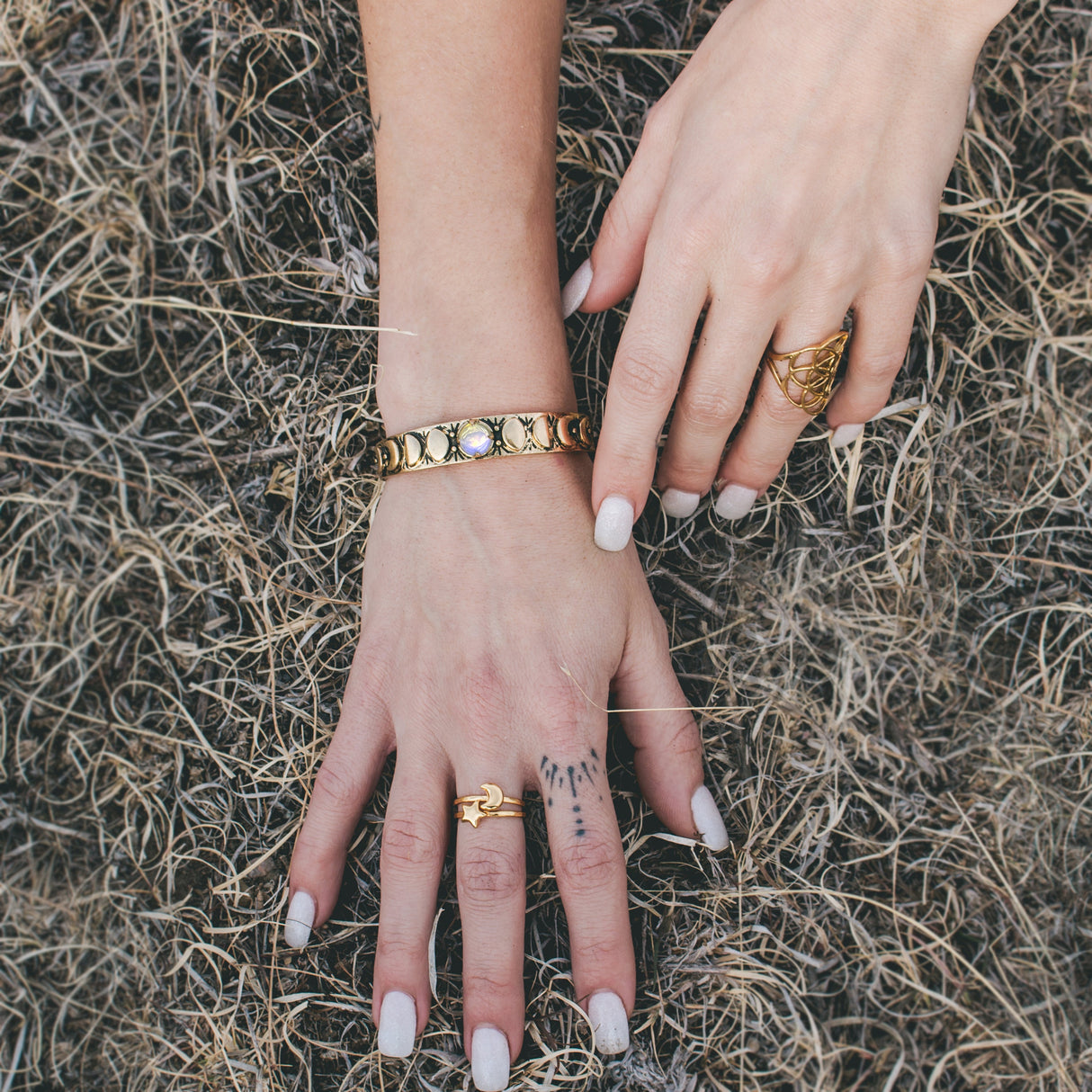 Moon Phases Cuff Bracelet | Opalite from Hiouchi Jewels